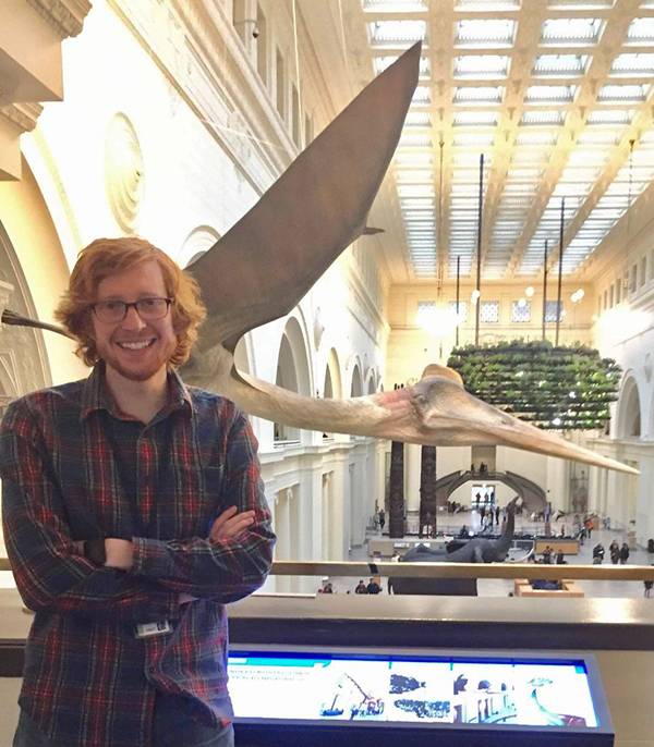 Andrew George in the Field Museum of Natural History