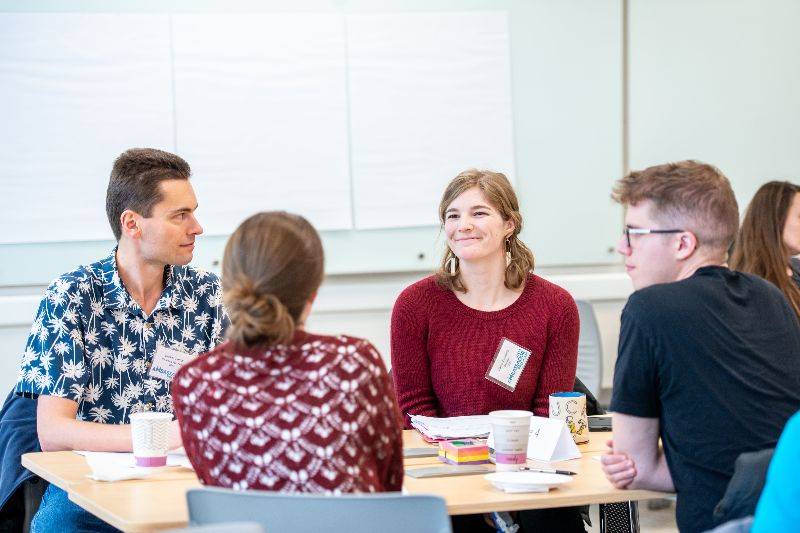 Students at a table